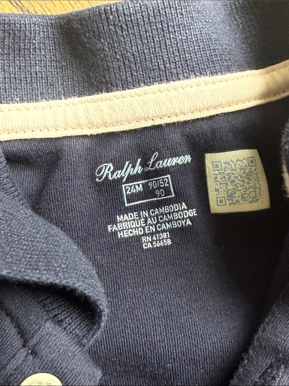 Ralph Lauren Navy Polo Dress with Ruffle Hem 24 months - Picture 2 of 5